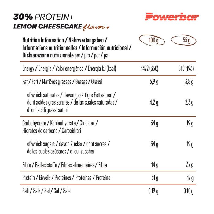 Powerbar 30% protein+ (15 x 55gr) - citronfromage