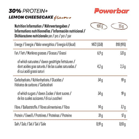 Powerbar 30% protein+ (15 x 55gr) - citronfromage