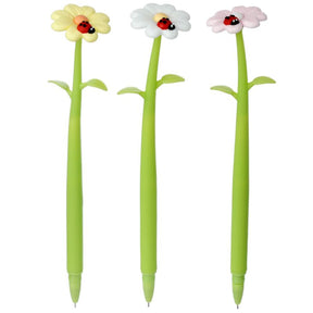 Botanisk Have Ladybug Flower Fineliner Pen - Sort