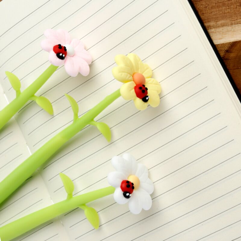Botanisk Have Ladybug Flower Fineliner Pen - Sort