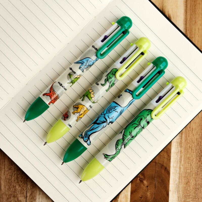 Dinosauria multifarve pen (6 farver)