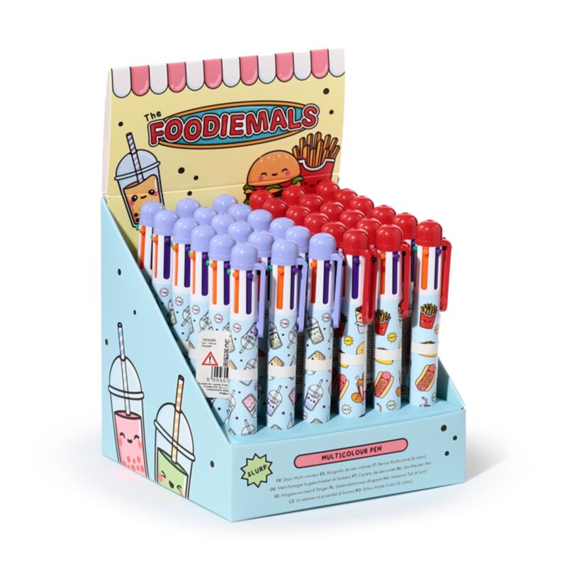 Foodiemals flerfarvet pen (6 farver)