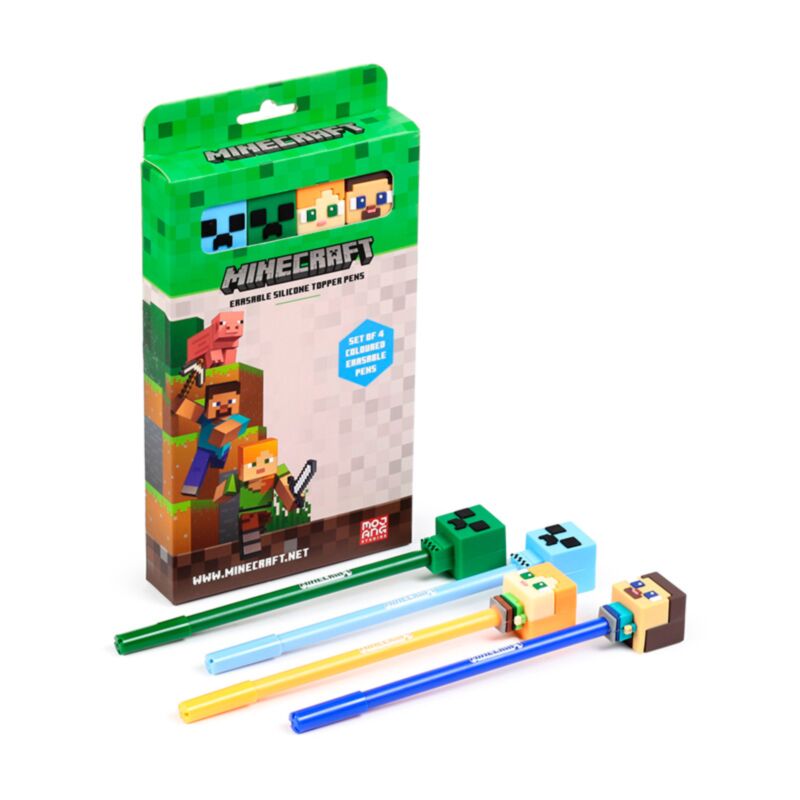 Union sæt med 4 slette kuglepenne minecraft chibi top