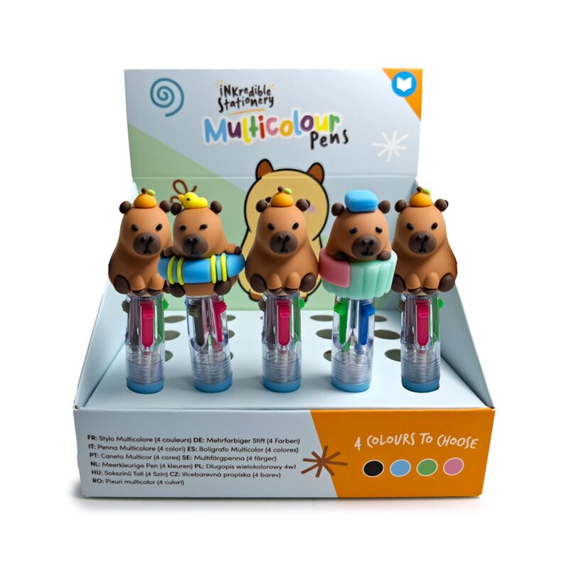 Capybara flerfarvet pen (4 farver)