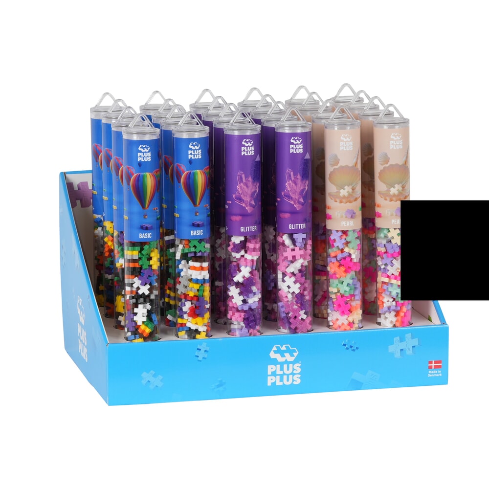Plus plus glitter og perle mix: 24 stykker rør display (7456)