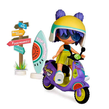 Pinypon top moto pige 11 cm med tatoveringer