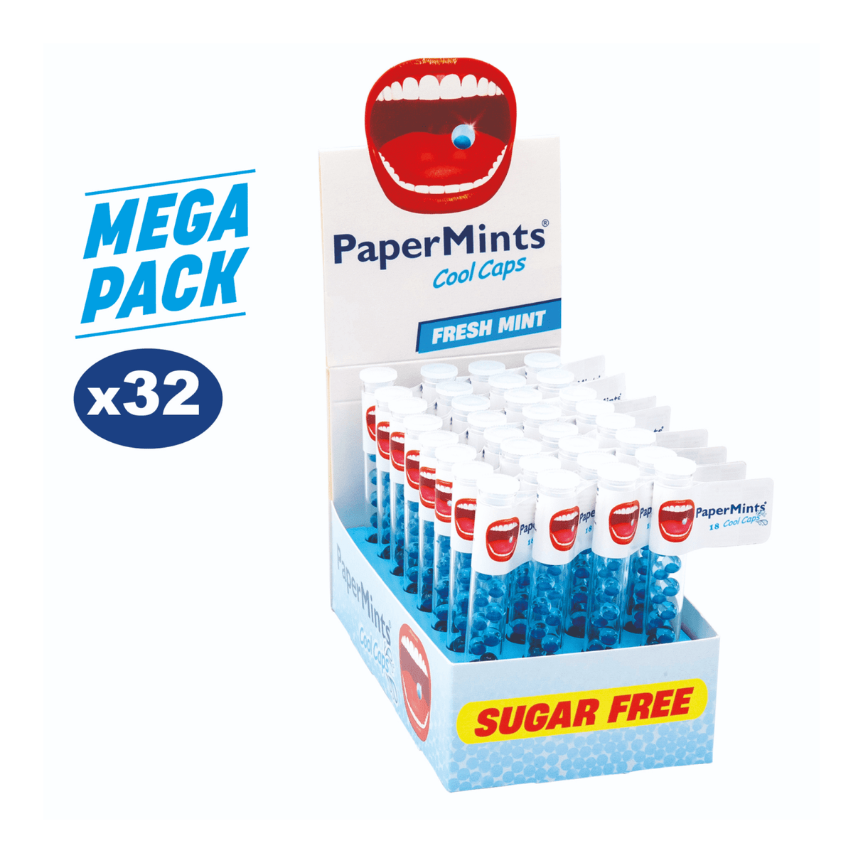 Papermints cool caps frisk mynte (32x 18 stykker)