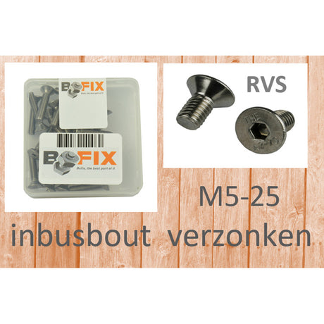 Bofix Allenbout M5X25 Rustfrit stål Sunket Head (25.)