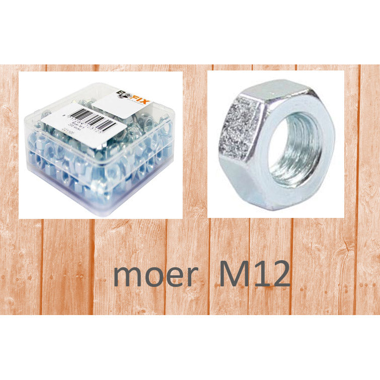 Bofix møtrik m12 galvaniseret (25 stk)