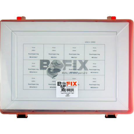 Bofix 226600 Box Range 12-rum røde kobberringe