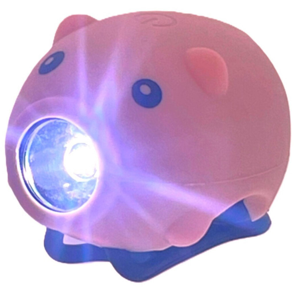 Pexkids cykelhorn gris med LED lampe USB pink