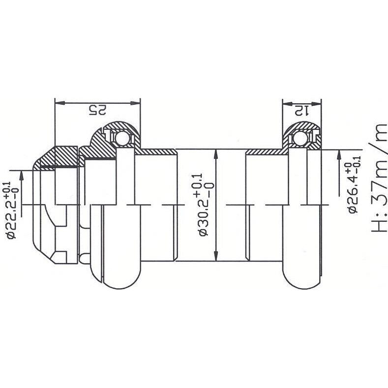 Tecora E Ball Head Set 1 Inch Wire Cartr Alu 26.4 Kegle sølv