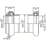 Tecora Ball Head Set1 1 8 tommer Forude Cartr Alu 30.0 Kegle poleret
