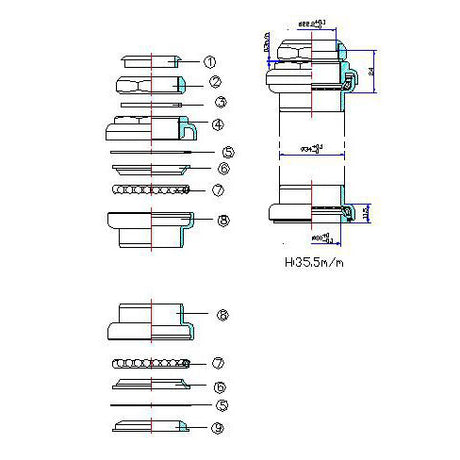 Tecora Ball Head Set Gazelle 22.2 34 30.0 220242