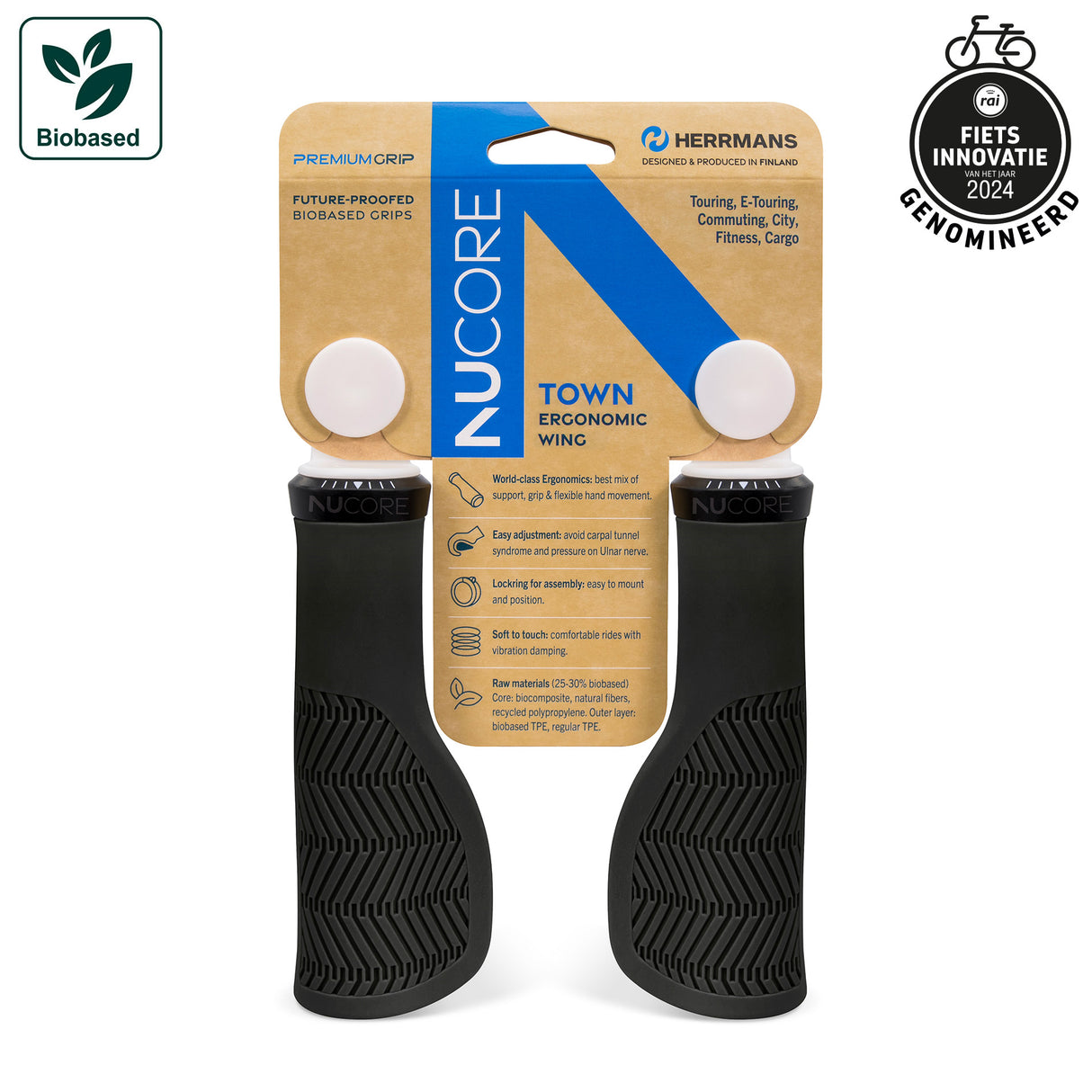 Herrmans håndtagssæt nucore town wave 130 130mm sort