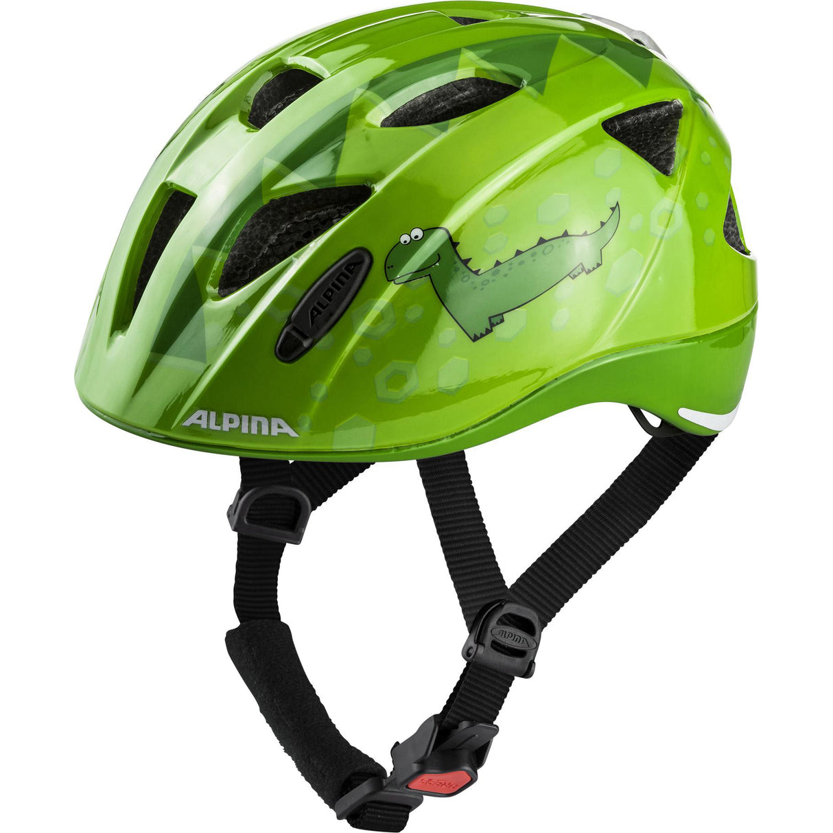 Alpina sports børnehjelm ximo flash green dino 45-49 gloss