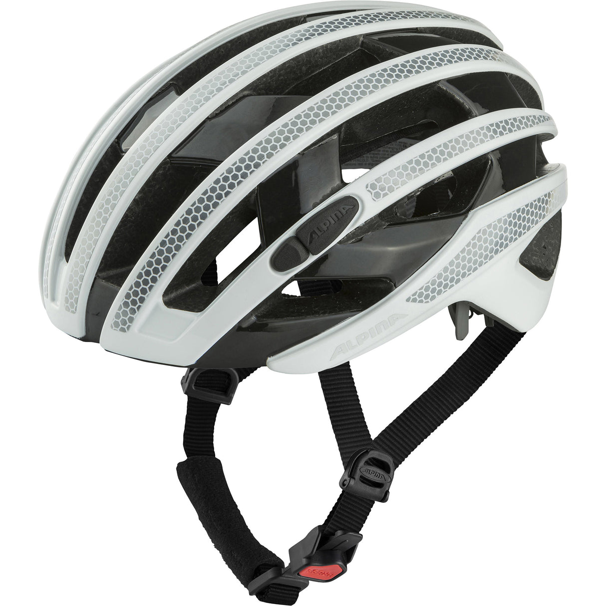 Alpina sports racing hjelm ravel reflekterende 55-59 glans hvid