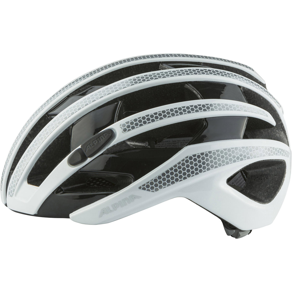 Alpina sports racing hjelm ravel reflekterende 55-59 glans hvid