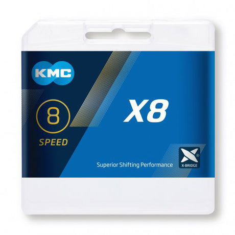 KMC Bicycle Chain x8 1 2x3 32 - 114 Links - Sølv