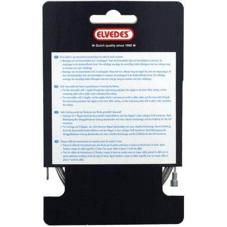 Elvedes bremse inderkabel 2250 mm rustfrit stål �1,5 mm V-nippel