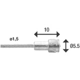 Elvedes bremse inderkabel 2250 mm rustfrit stål �1,5 mm V-nippel