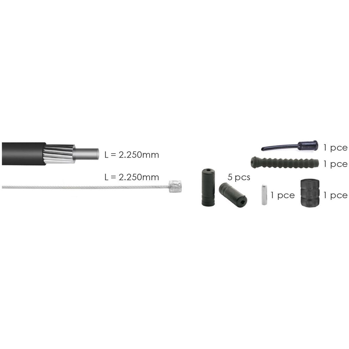 Elvedes Switch Cabel Kit Univ. Sort 2021040