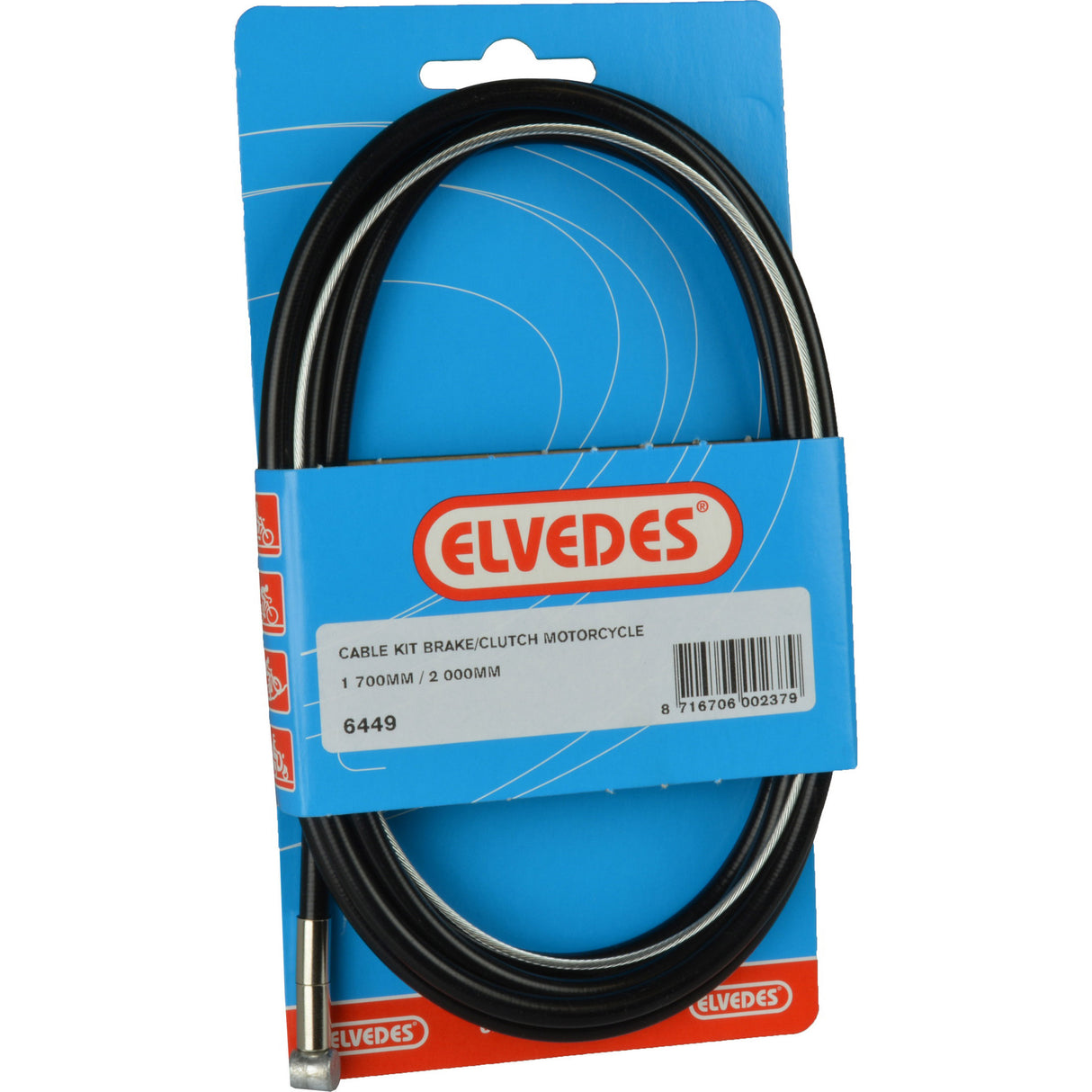 Elvedes bremsekoblingskabel cmpl. 8x8 nippel 1,8 mm 6449