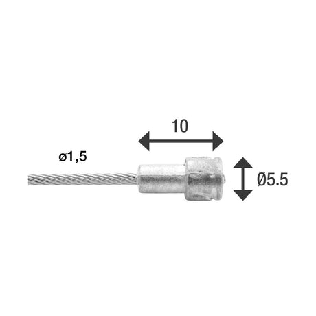 Elvedes Rem Binnenkabel 2250mm V-Nipple 6412RVS-49
