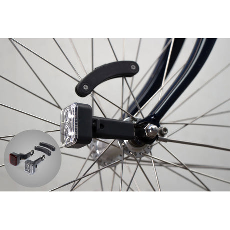 cykelbelysning AMS Konstant stål rød hvid 4 dele