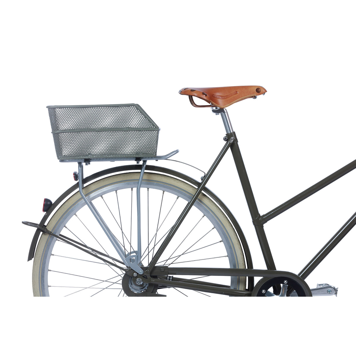Basil Cento S - cykelkurv - på bagsiden - Olive Green