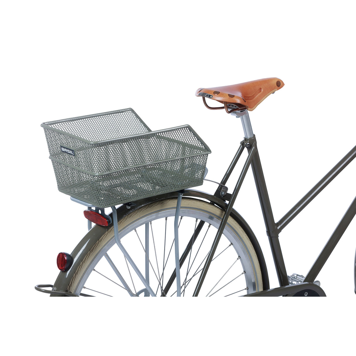 Basil Cento S - cykelkurv - på bagsiden - Olive Green