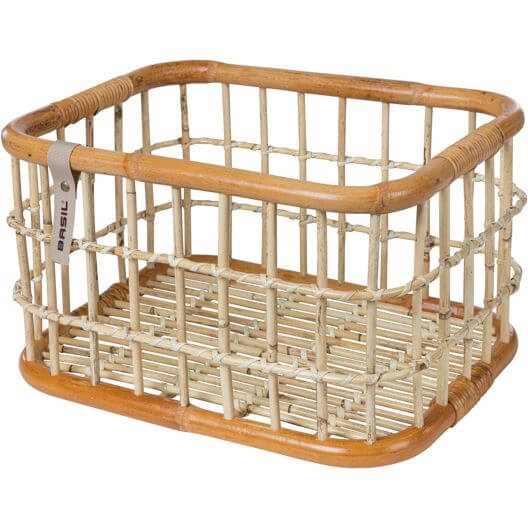 Basil Green Life - Rattan Bicycle Basket - Stor - First - Natural Brown