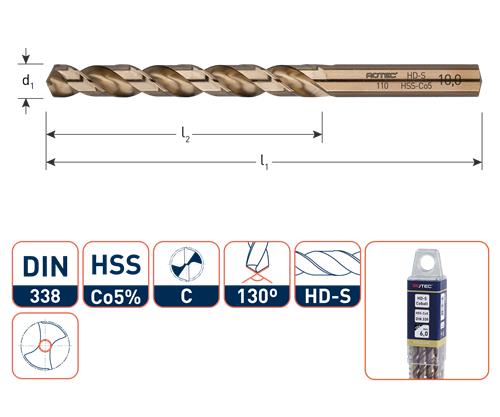 Rotec spiralbor din338 co 4,5mm