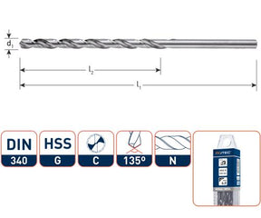 Rotec spiralbor din340n 11,0mm lang