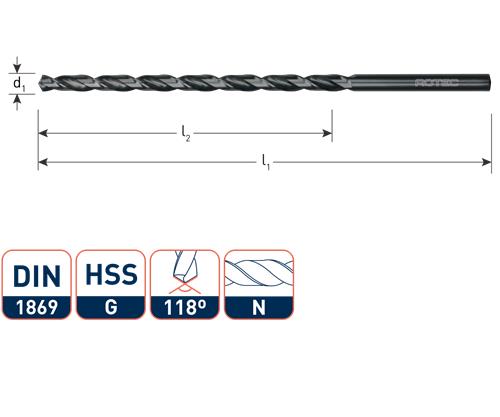 Rotec spiralbor ekstra lang 3,5x165 115