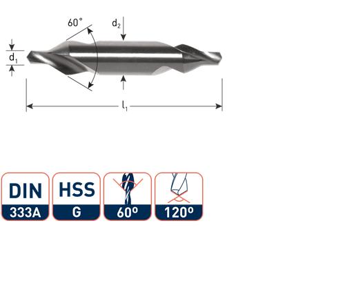 Rotec centerbor din333a 1,0mm skaft 3,15