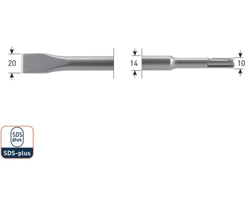 Rotec sds fladmejsel 250mm