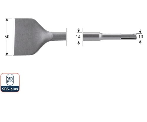 Rotec sds spademejsel 60x250mm
