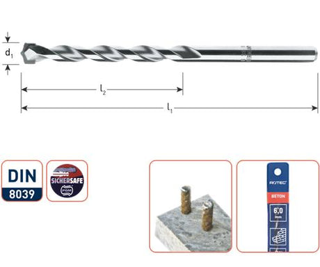 Rotec betonbor 3,0mm