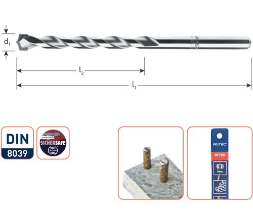 Rotec betonbor 10,0mm