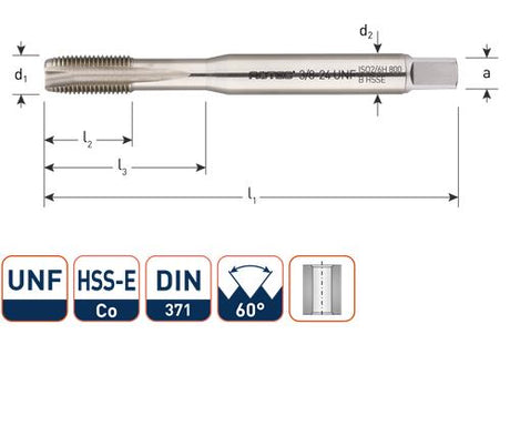 Rotec machine tap din376 7 16 unf