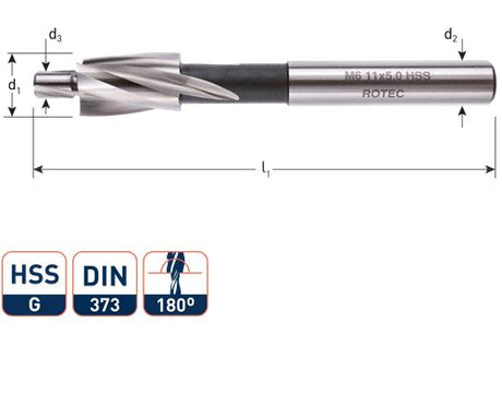 Rotec forsænket fræser m8 15 9