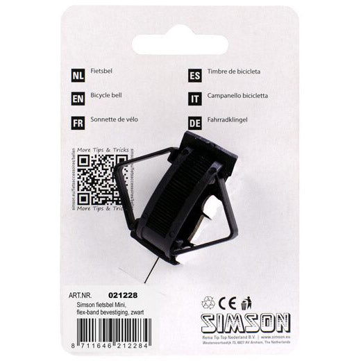 Simson Bicycle Bell Mini 32mm, Flex Band Attachment Black