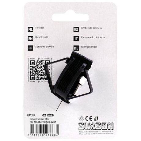 Simson Bicycle Bell Mini 32mm, Flex Band Attachment Black