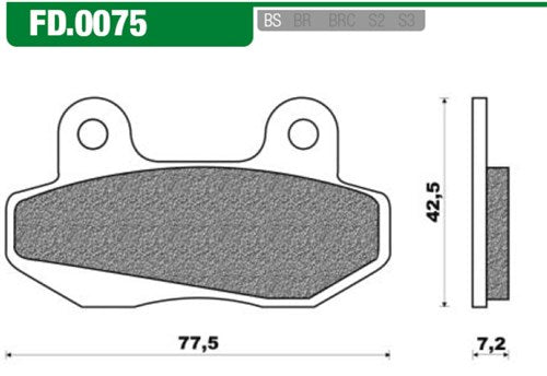 Diskbremseblok FD0075 NSR Kina