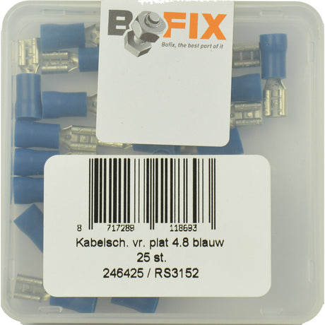 Bofix Cable Shoe Amp Woman Plat 4,8 mm blå (25st)