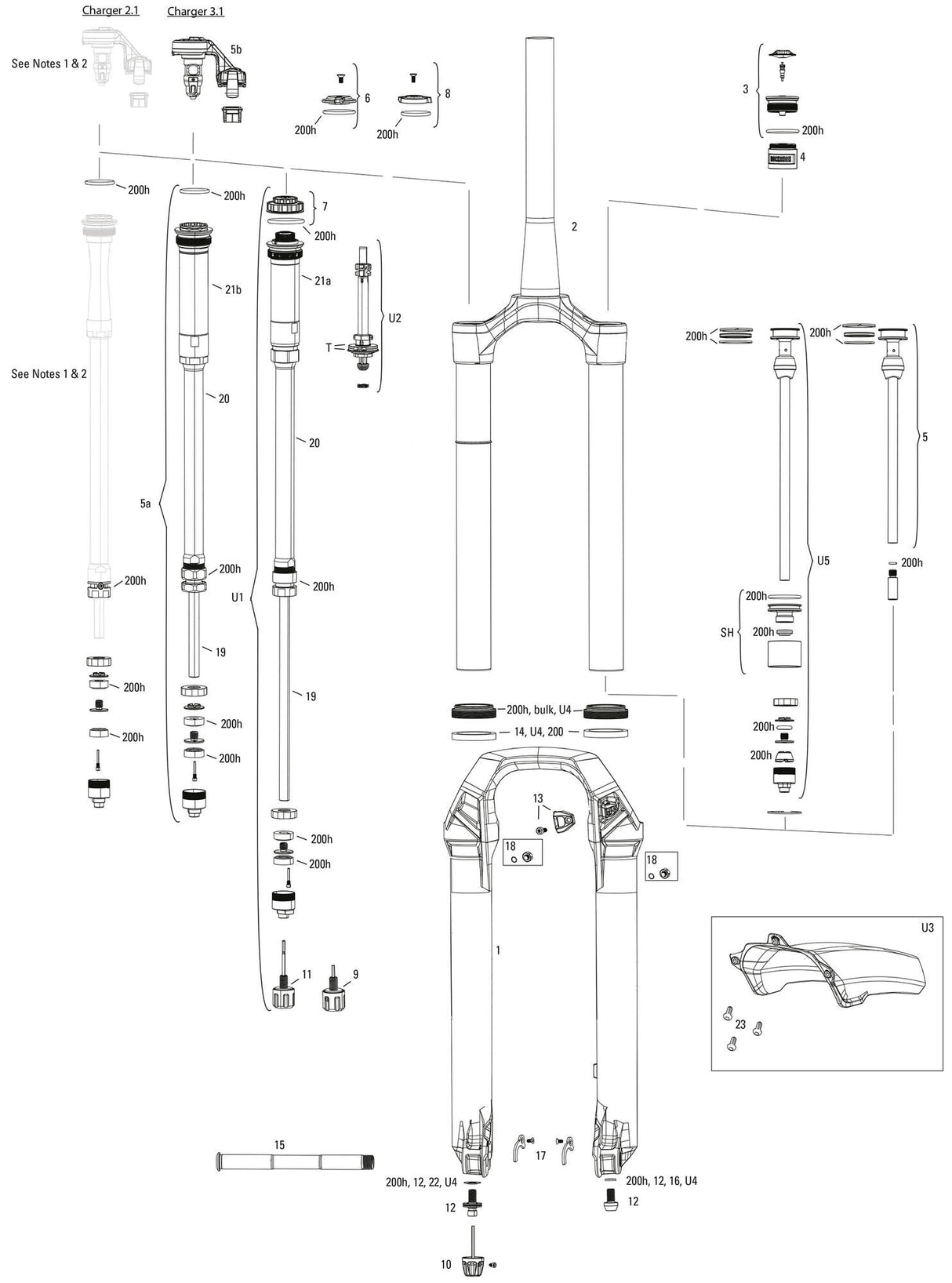 RockShox affjedret gaffel Lyrik Ultimate RC2 Sus.Fork RS Lyrik Ult.RC2 27.5 Boost 150mm Sort