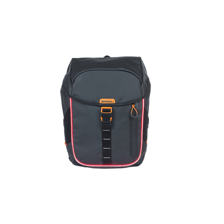 Basil Miles Tarpaulin Bicycle Backpack Nordlicht - Vandtæt sort rygsæk til cyklister - 17L - Unisex - Sporty - Sort