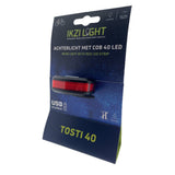 Buzaglo ikzilight baglygte sandwich 40 cob LED, USB genopladelig