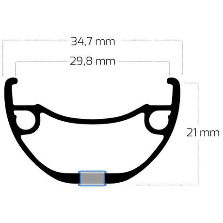 Ryde fælg rival 30 28 622 32g 14g skive aluminium sort